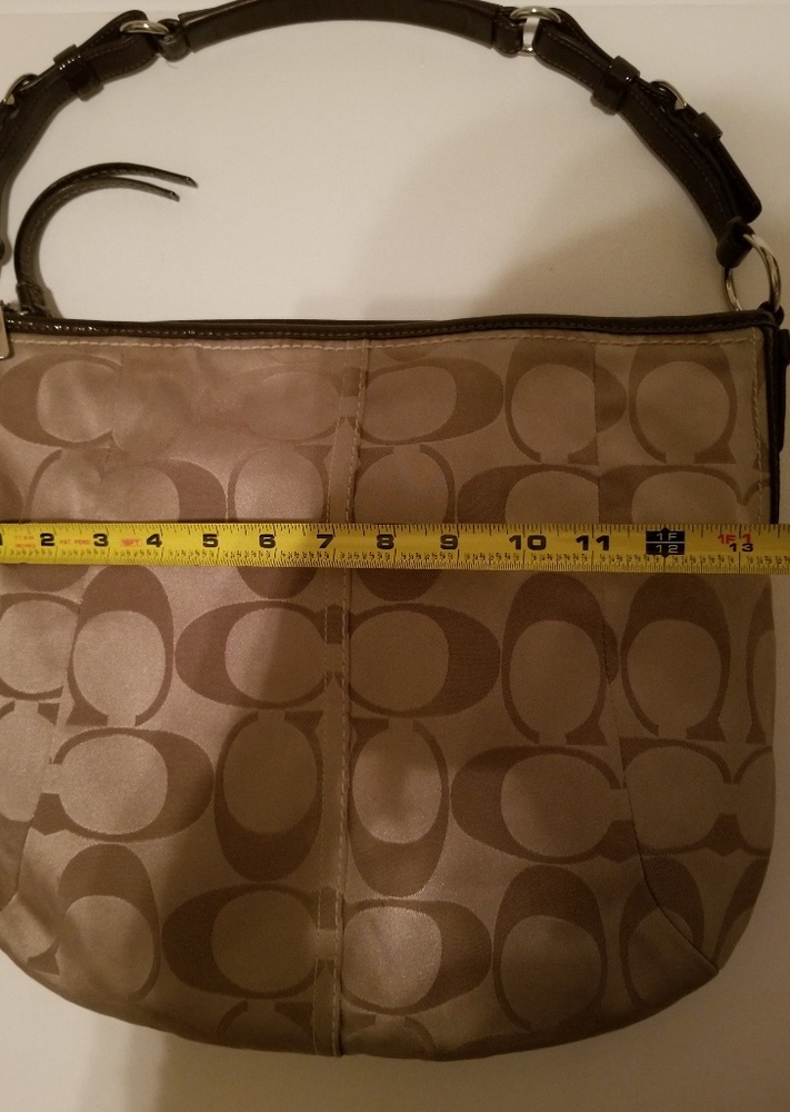 Coach Signature BrownCanvas&LeatherTrim Purse